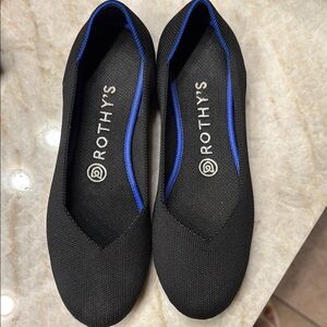 Rothy's Black and Blue Loafers with Minimalist Design